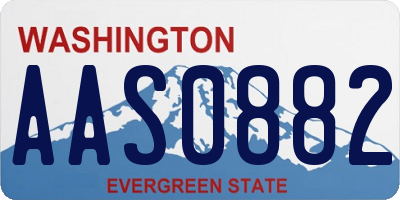 WA license plate AAS0882