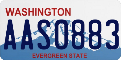 WA license plate AAS0883