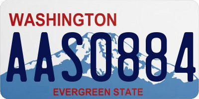 WA license plate AAS0884
