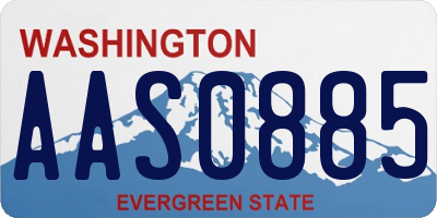 WA license plate AAS0885