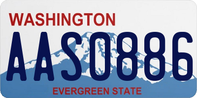 WA license plate AAS0886