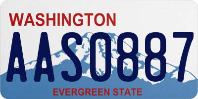 WA license plate AAS0887