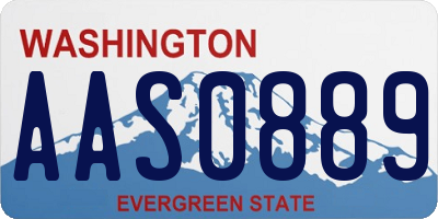 WA license plate AAS0889
