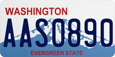 WA license plate AAS0890