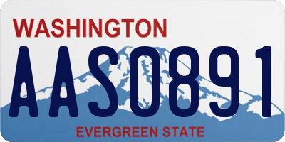 WA license plate AAS0891