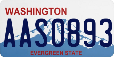 WA license plate AAS0893
