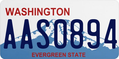 WA license plate AAS0894