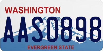 WA license plate AAS0898