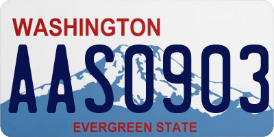 WA license plate AAS0903