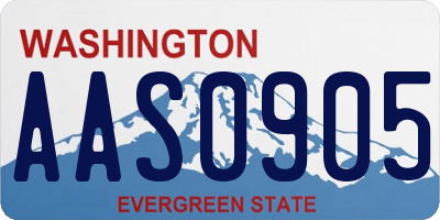 WA license plate AAS0905