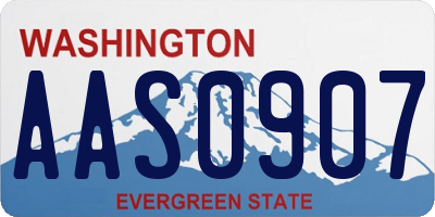 WA license plate AAS0907