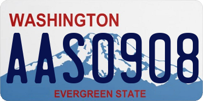 WA license plate AAS0908