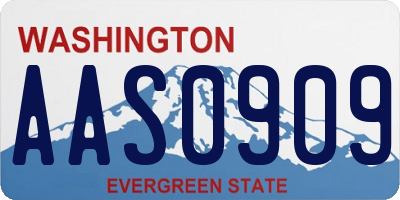 WA license plate AAS0909
