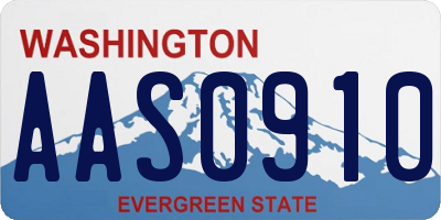 WA license plate AAS0910