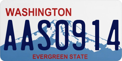 WA license plate AAS0914