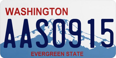 WA license plate AAS0915