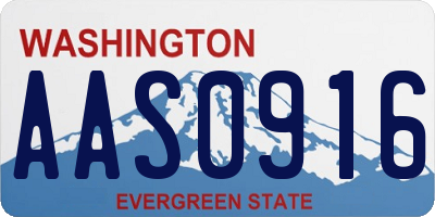 WA license plate AAS0916