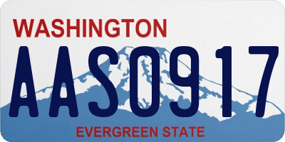 WA license plate AAS0917