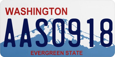 WA license plate AAS0918