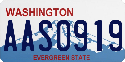 WA license plate AAS0919