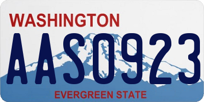 WA license plate AAS0923