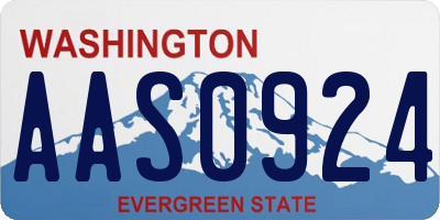 WA license plate AAS0924