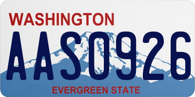 WA license plate AAS0926