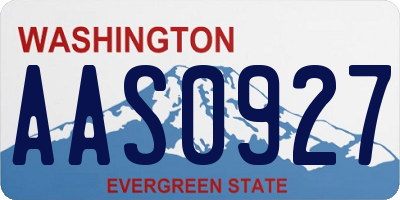 WA license plate AAS0927