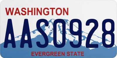 WA license plate AAS0928