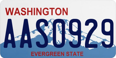 WA license plate AAS0929