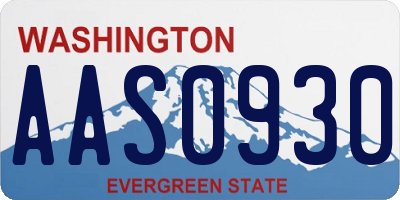 WA license plate AAS0930