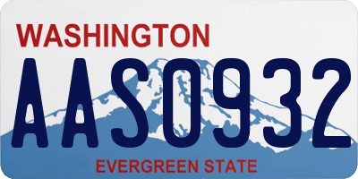 WA license plate AAS0932