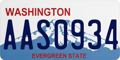 WA license plate AAS0934
