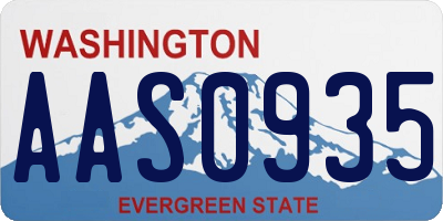 WA license plate AAS0935