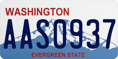 WA license plate AAS0937