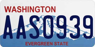 WA license plate AAS0939