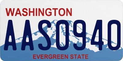 WA license plate AAS0940