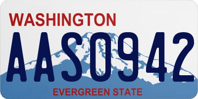 WA license plate AAS0942