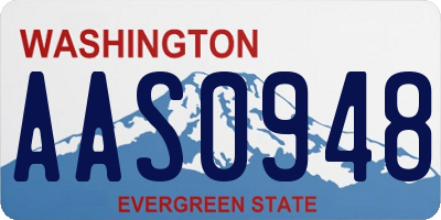 WA license plate AAS0948