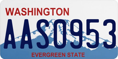 WA license plate AAS0953