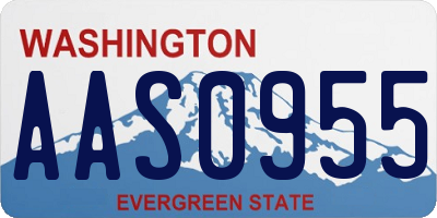 WA license plate AAS0955