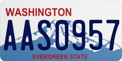 WA license plate AAS0957