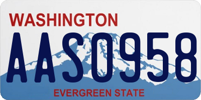 WA license plate AAS0958