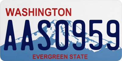 WA license plate AAS0959