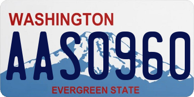 WA license plate AAS0960