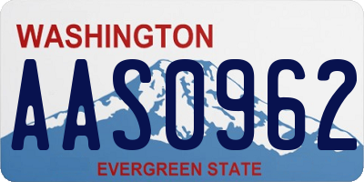 WA license plate AAS0962