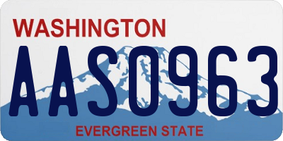 WA license plate AAS0963