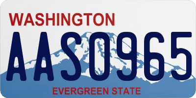 WA license plate AAS0965