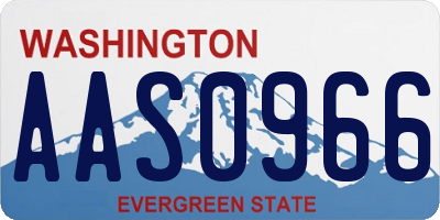WA license plate AAS0966