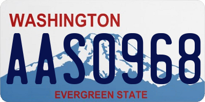 WA license plate AAS0968